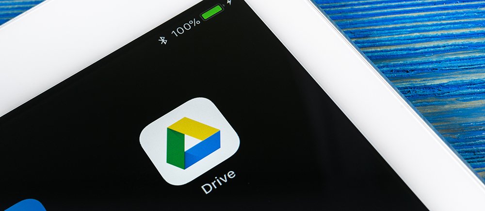 close up of the google drive app on a mobile device