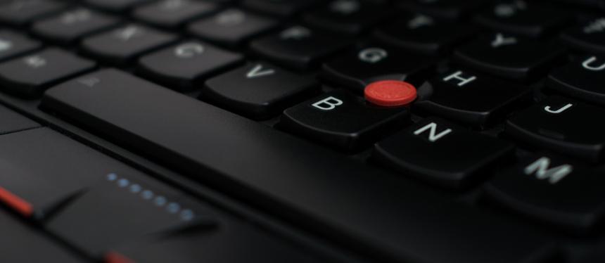 close up shot of a lenovo keyboard