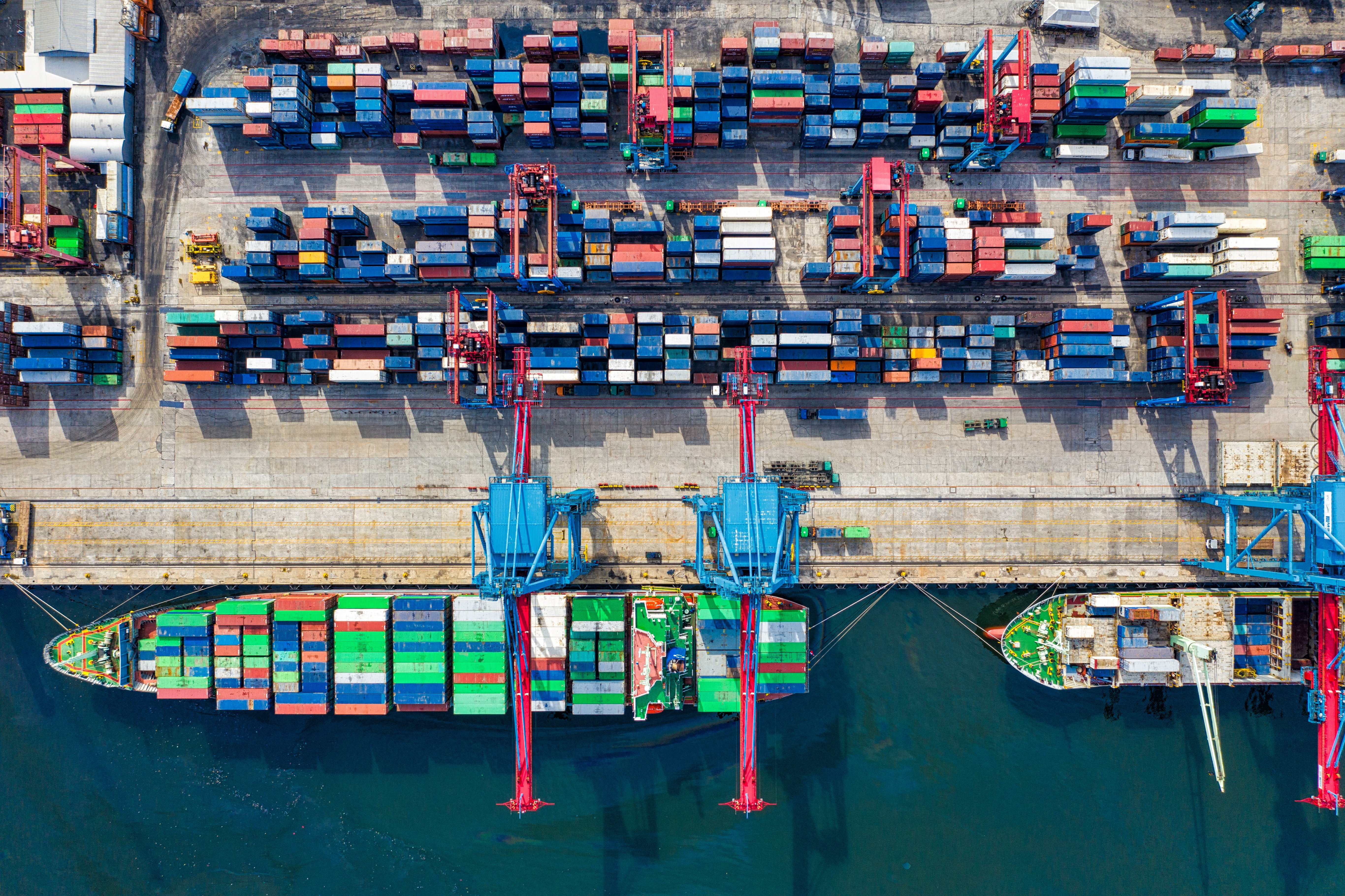 image of shipping containers at a port