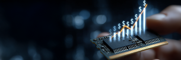 memory chip with rising dollar signs