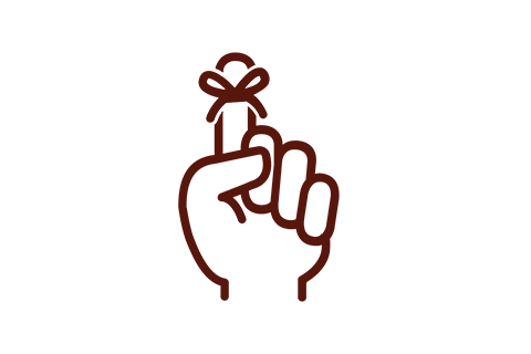 icon of a ribbon tied around a finger