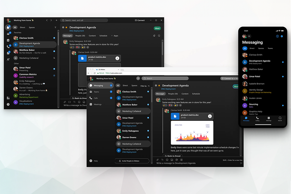 webex app interface
